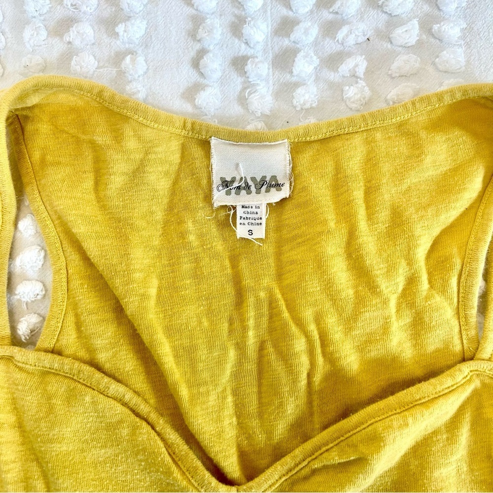 Urban Outfitters Cotton Slub Sunny Yellow Mini fit & Flare Dress Sz S - Picture 3 of 14
